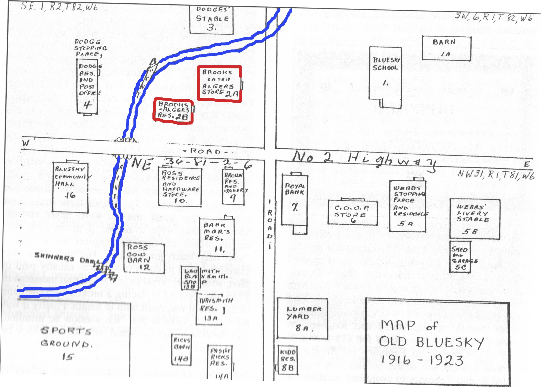 Map of Old Bluesky 1916-1923